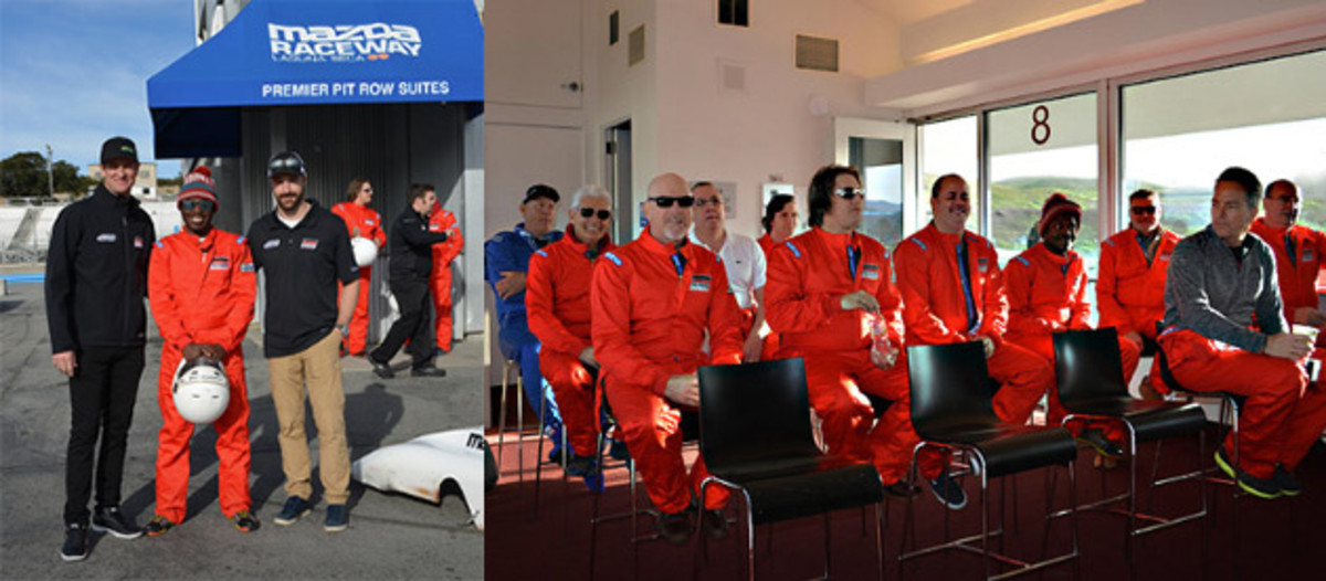 With Ryan Hunter-Reay (left) and James Hinchcliffe