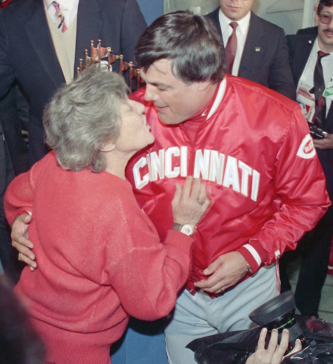 Marge Schott and Lou Piniella