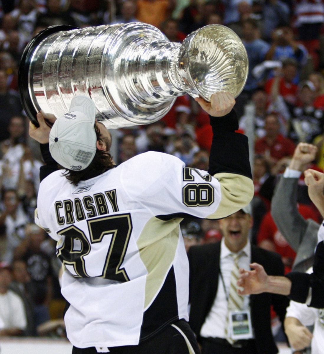 Sidney Crosby and Stanley Cup Trophy