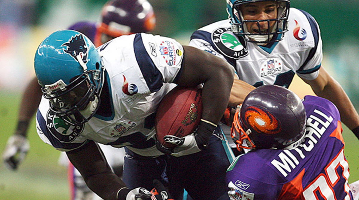 The final game in NFL Europe history was an All-German affair. Jermaine Allen and the Hamburg Sea Devils defeated the Frankfurt Galaxy 37-28 in World Bowl XV, played at Frankfurt's Commerzbank Arena on June 23, 2007. (Lars Baron/Bongarts/Getty Images)