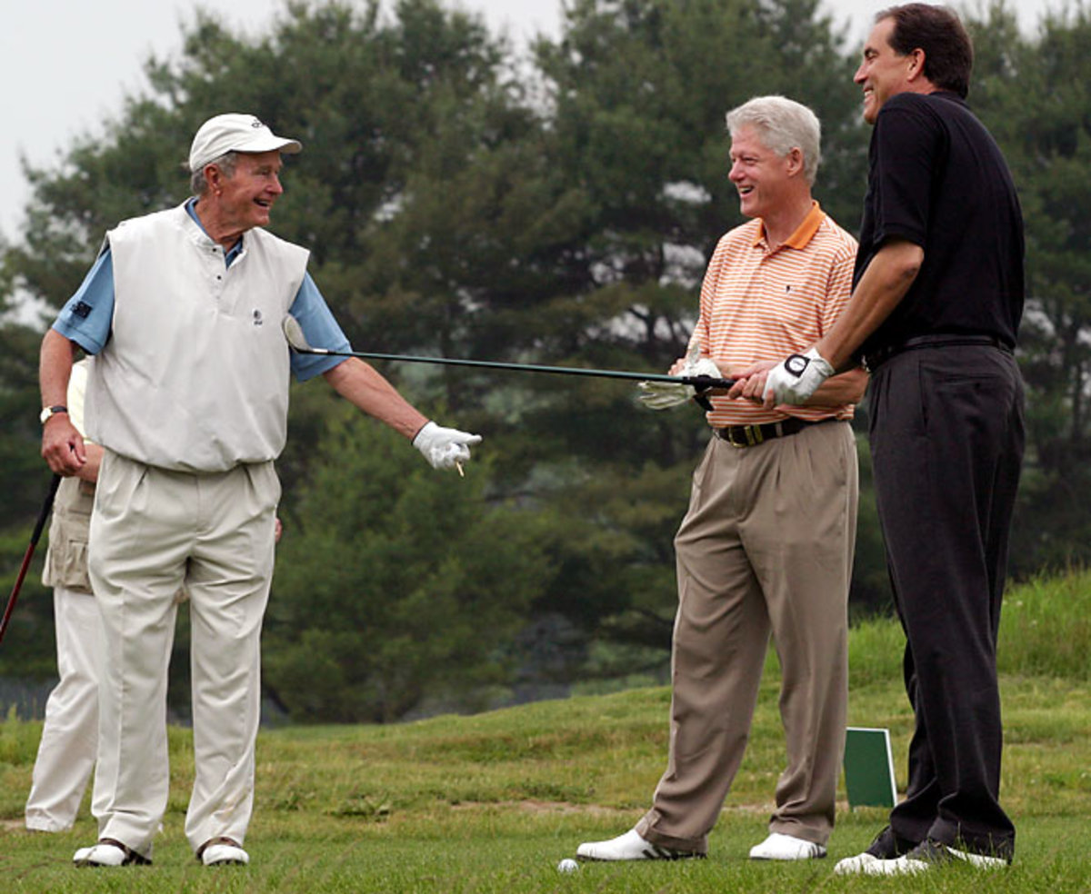 George H.W. Bush, Bill Clinton and Jim Nantz