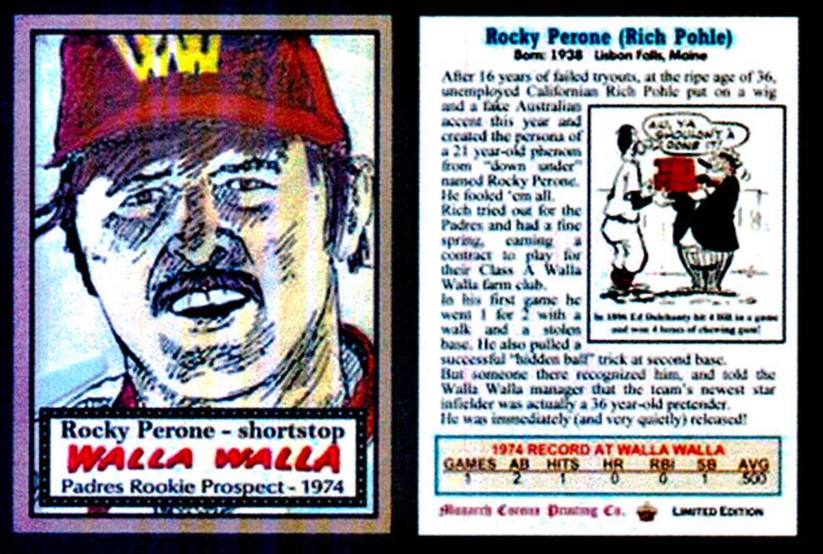 A Rocky Perone baseball card revealed only part of Pohle's story.