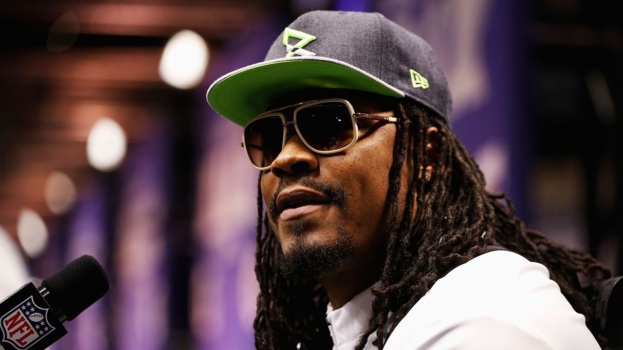 Marshawn Lynch Beast Mode hat on media 