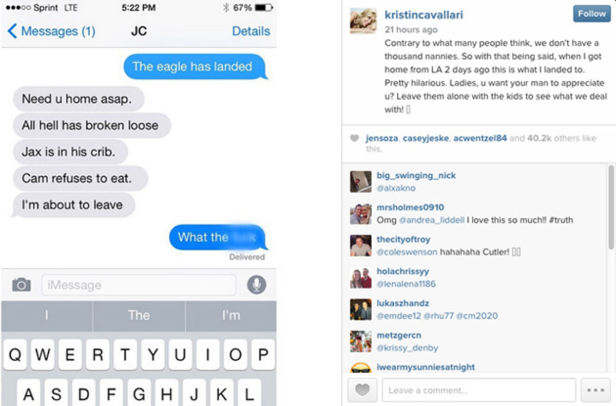 Jay Cutler Chicago Bears Kristen Cavallari instagram post
