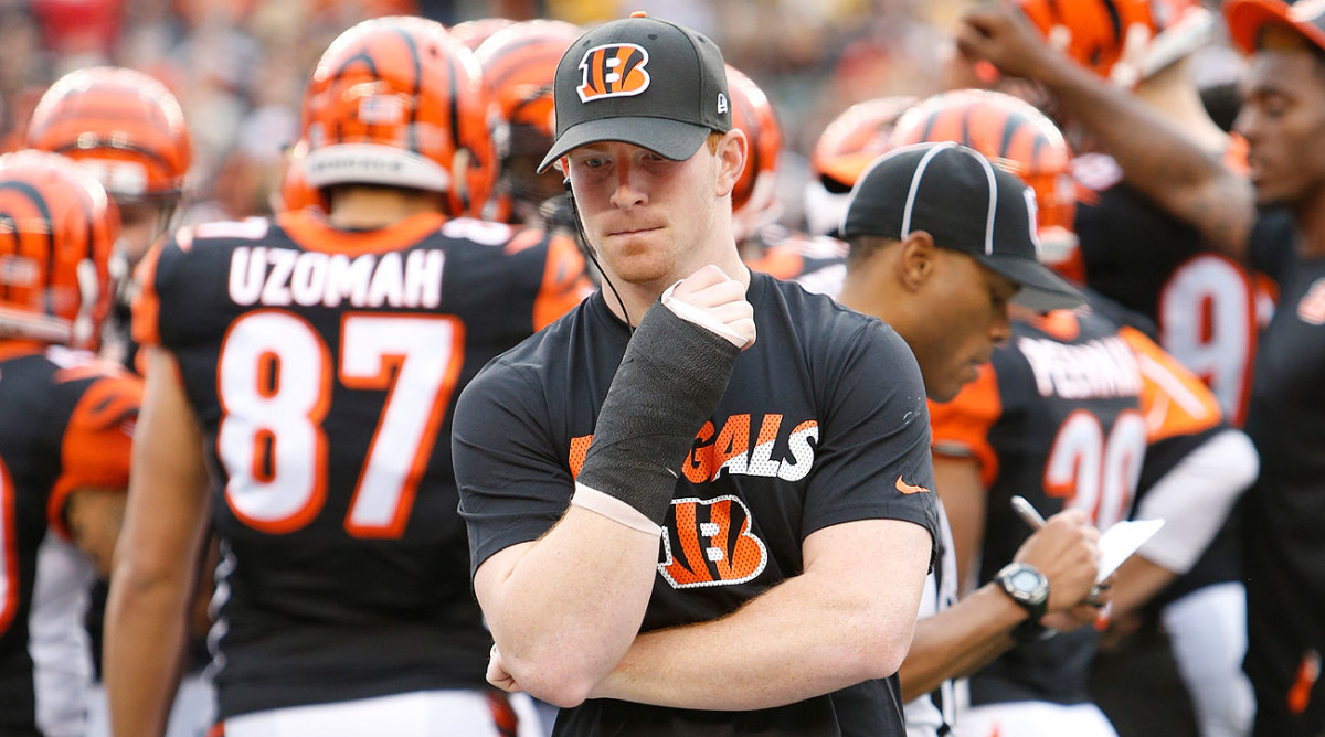 Andy Dalton's thumb will cause the quarterback to not start for the first time in his career.