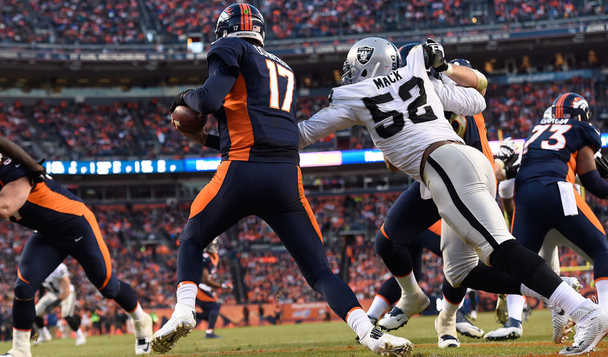 All five of Khalil Mack's sacks against Denver came in the second half.