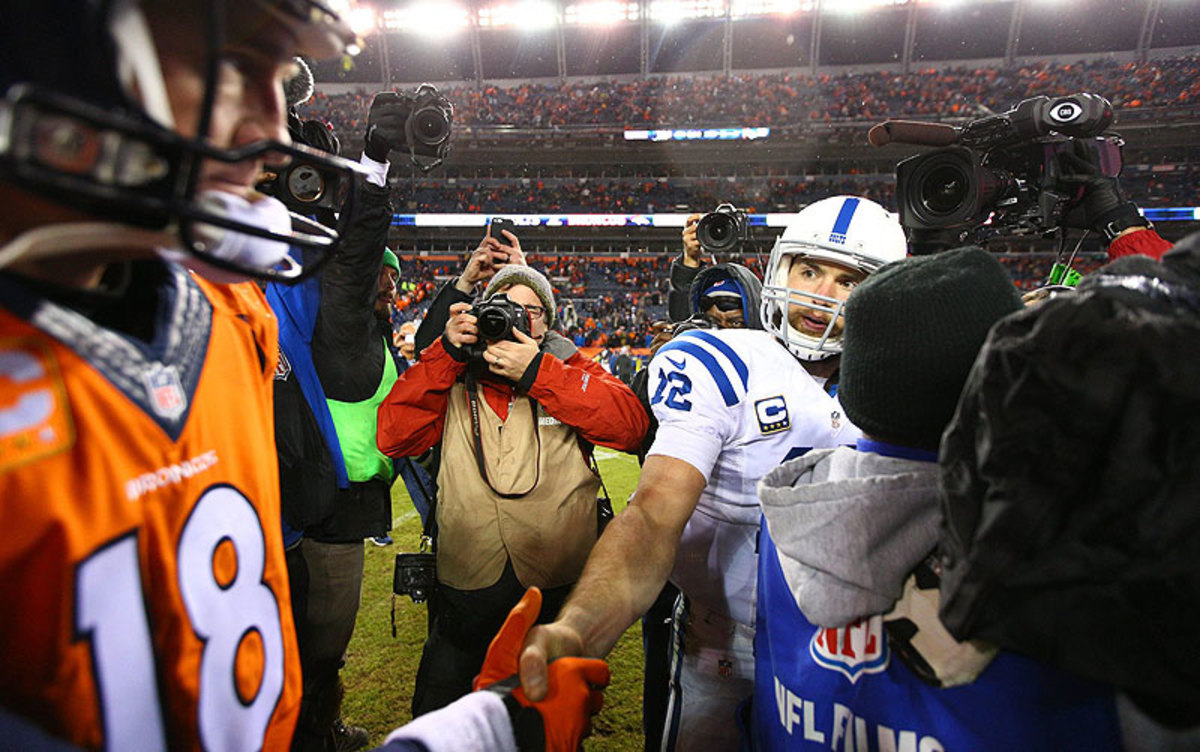 After the Colts' win Sunday, Andrew Luck now owns a 2-1 record against Peyton Manning. (Simon Bruty/Sports Illustrated/The MMQB)