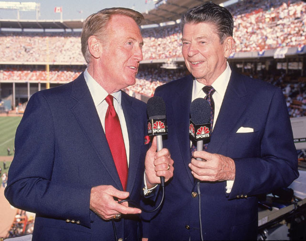 Vin Scully and  Ronald Reagan