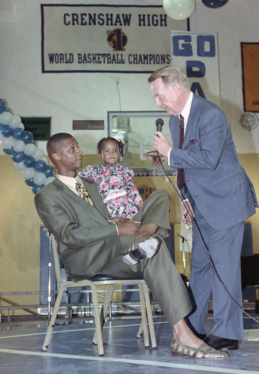 Darryl Strawberry and Vin Scully
