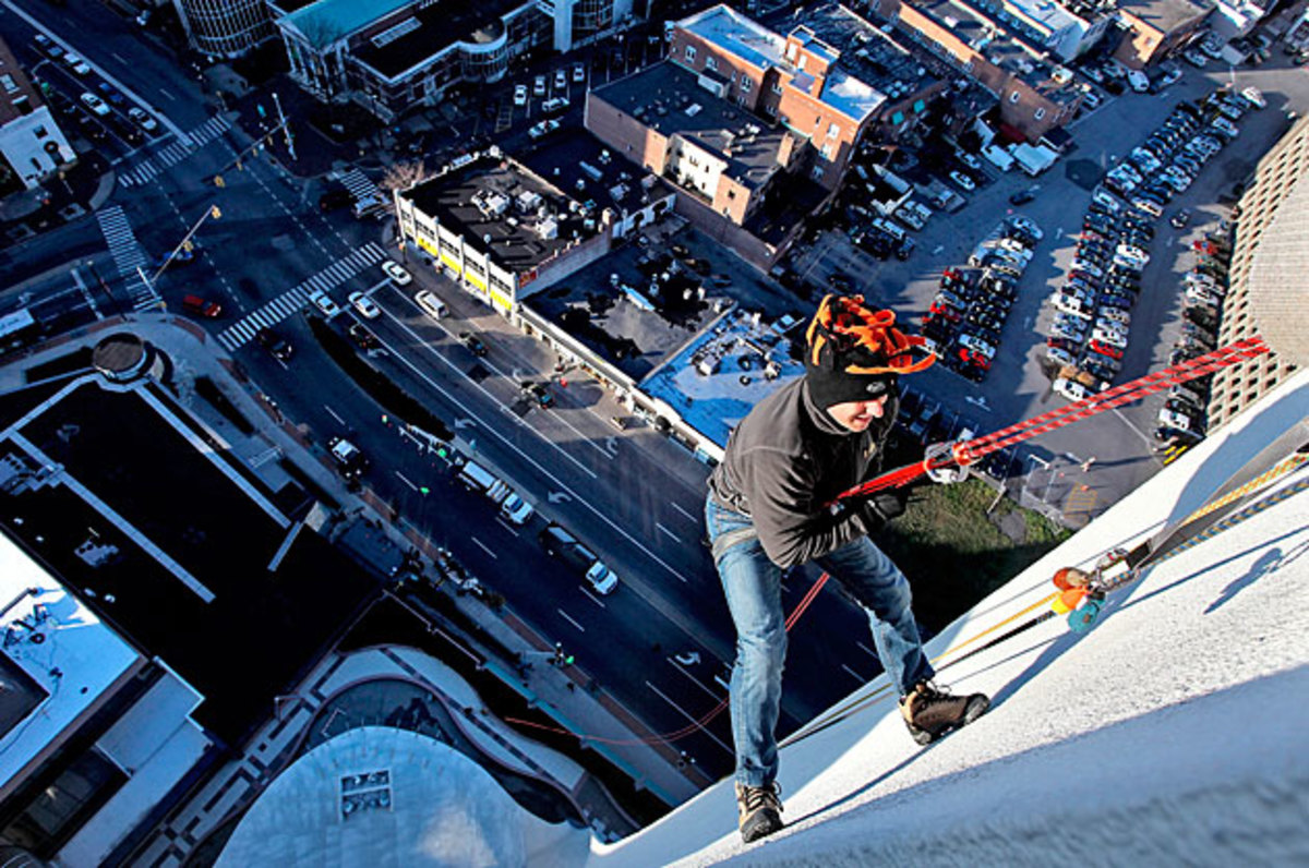 An adrenaline junkie, Cashman in 2010 rapelled down a 22-story building in Stamford, Conn.