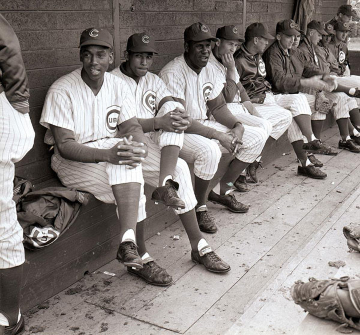 Ernie Banks and Cubs teammates (1962) :: Hy Peskin/SI