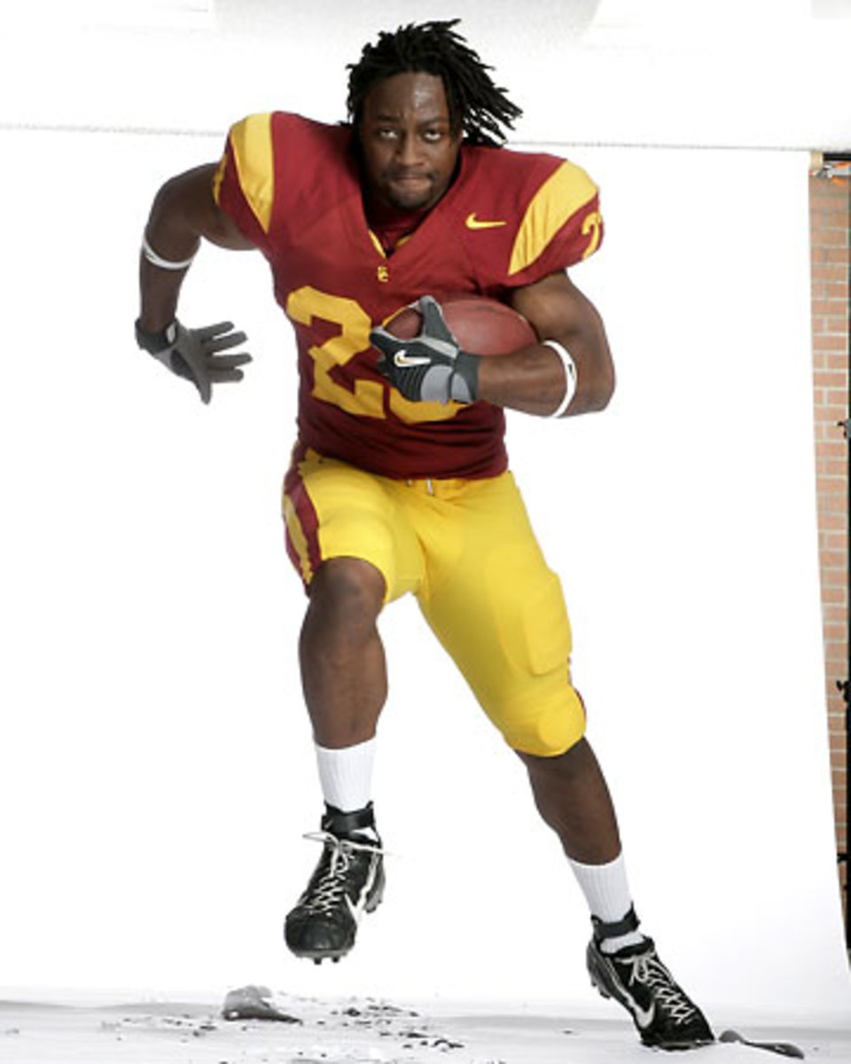 Chauncey Washington, here in a shoot for SI’s 2007 college football preview issue, is another in a long line of USC Trojans who’ve found football work after football. (Peter Read Miller/Sports Illustrated) 