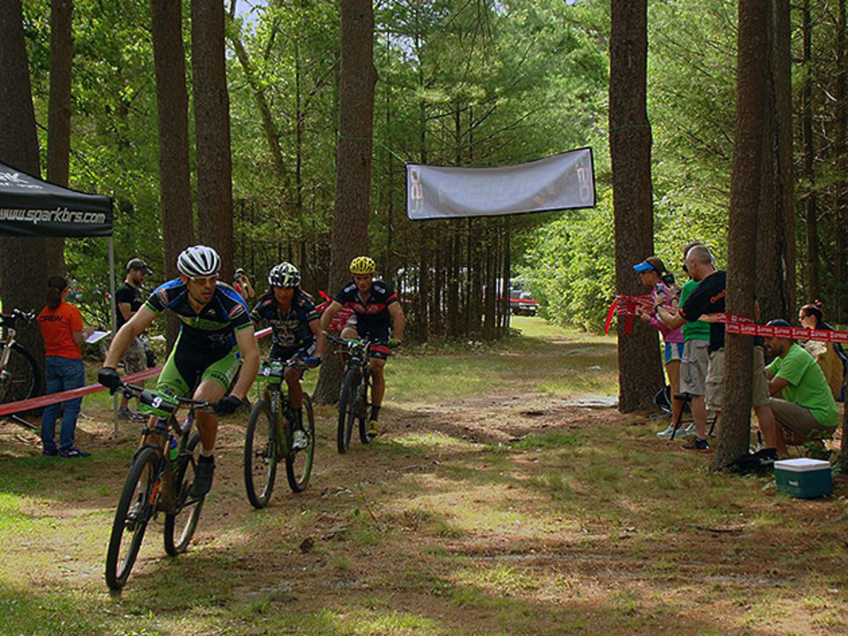 Tinker Juarez, riding in the middle of the pack.