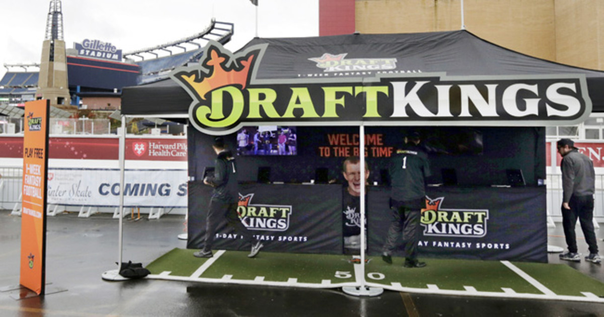 The DraftKings logo has become omnipresent at New England's Gillette Stadium. Owner Robert Kraft has a stake in the company.