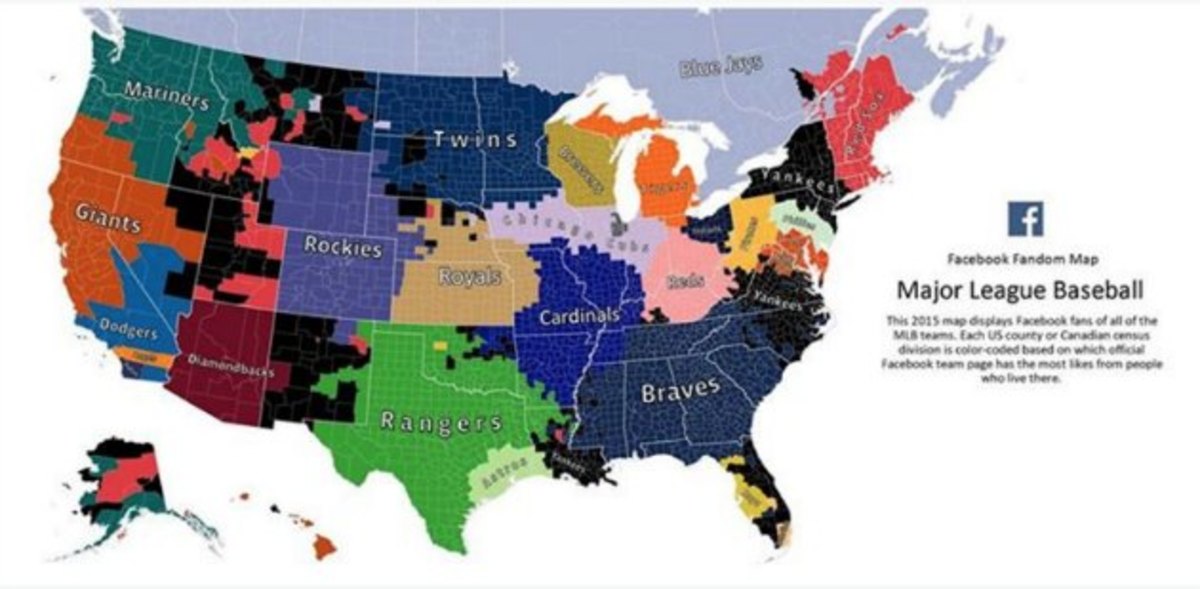Facebook unveils 2015 MLB fandom map ahead of opening day