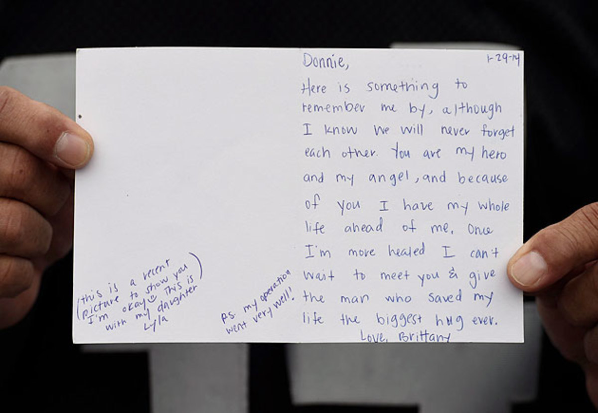 Bryan sent Navidad this note two months after her fall.