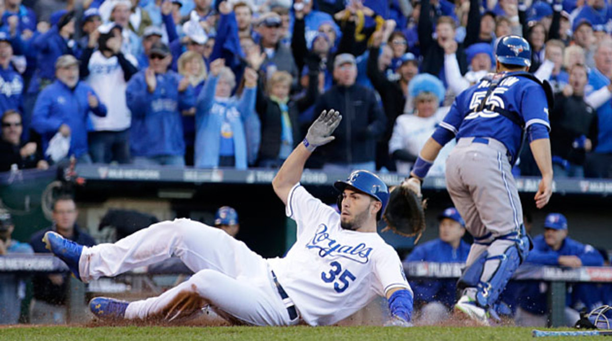 The Royals' unlikely decision to have Eric Hosmer try and steal second later paid off when he scored the tying run in the midst of their game-winning rally.
