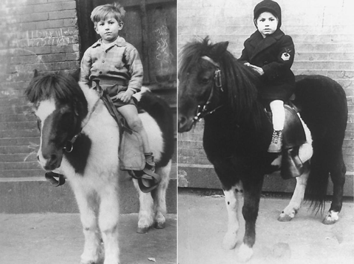 Orlando (left) and John did everything together, from helping peddlers open their crates for a reward of apples to posing on ponies in their East Harlem neighborhood.