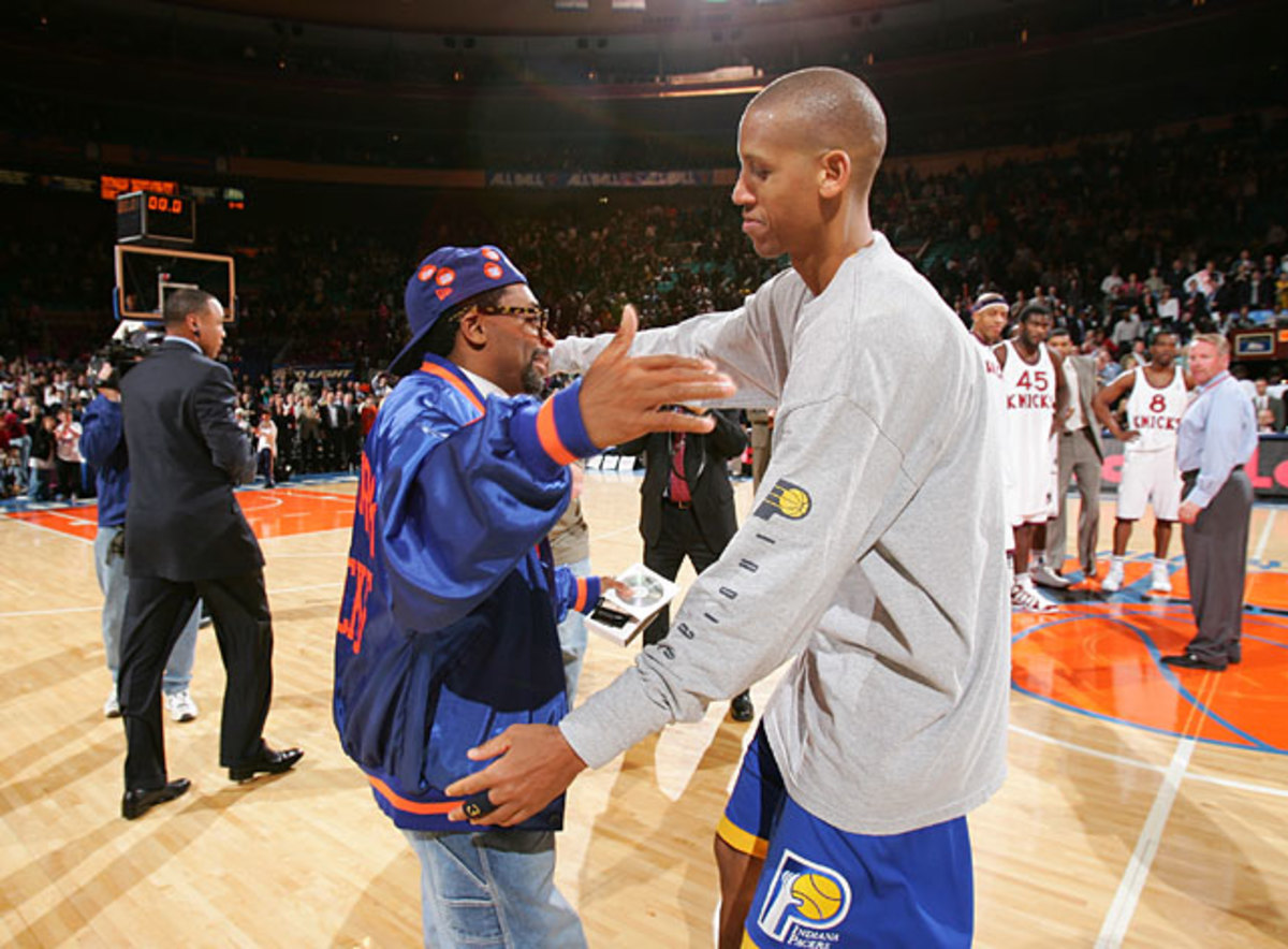 Spike Lee and Reggie Miller