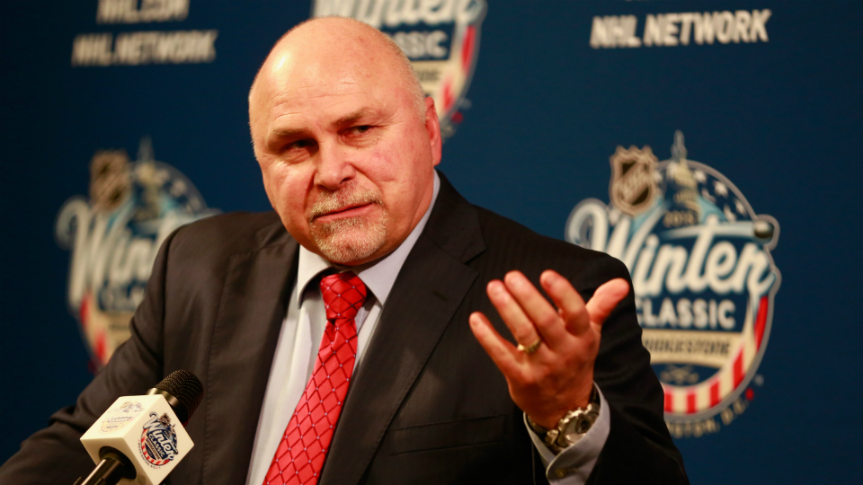 Watch Washington Capitals coach Barry Trotz hit in face by Marcus