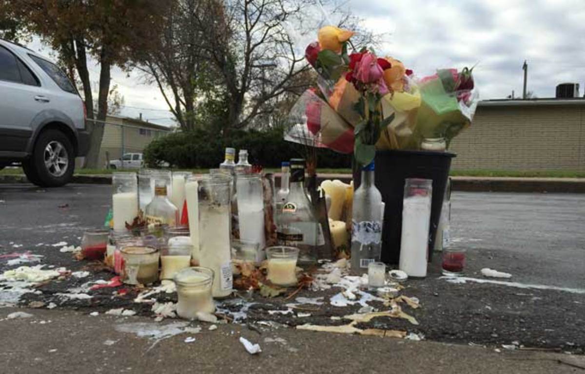 The memorial honoring Kelly.