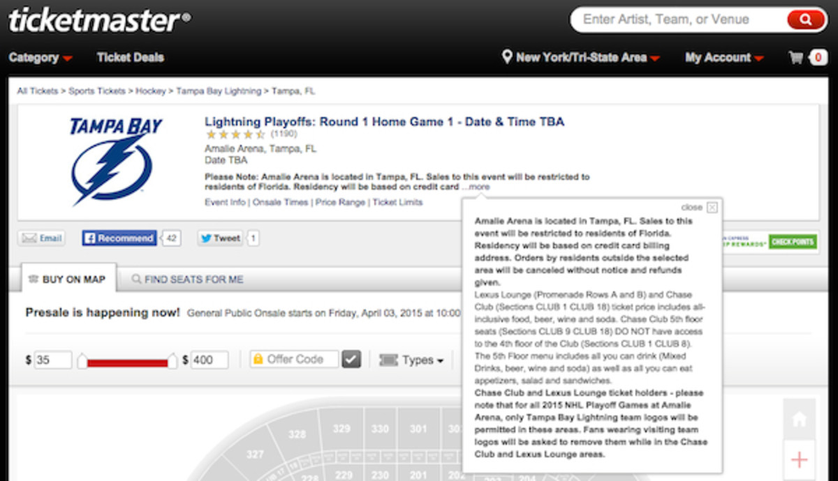 Tampa Bay Lightning limit playoff tickets to Florida residents - Sports  Illustrated