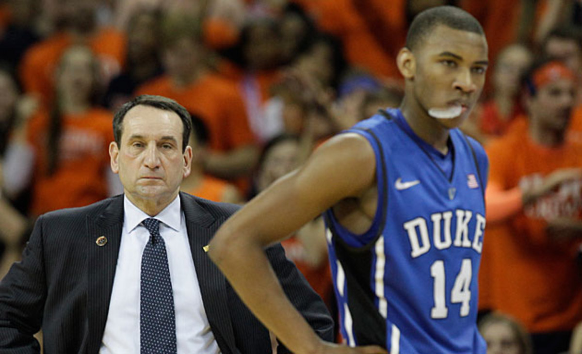 Mike Krzyzewski (left) dismissed Rasheed Sulaimon from the Duke program on Jan. 29.