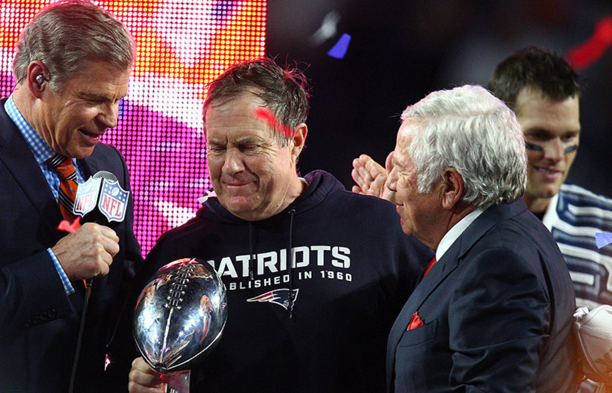 The Deflategate investigation is ongoing, more than nine weeks after the incident and seven weeks since the Patriots won Super Bowl 49. (Simon Bruty/Sports Illustrated/The MMQB)
