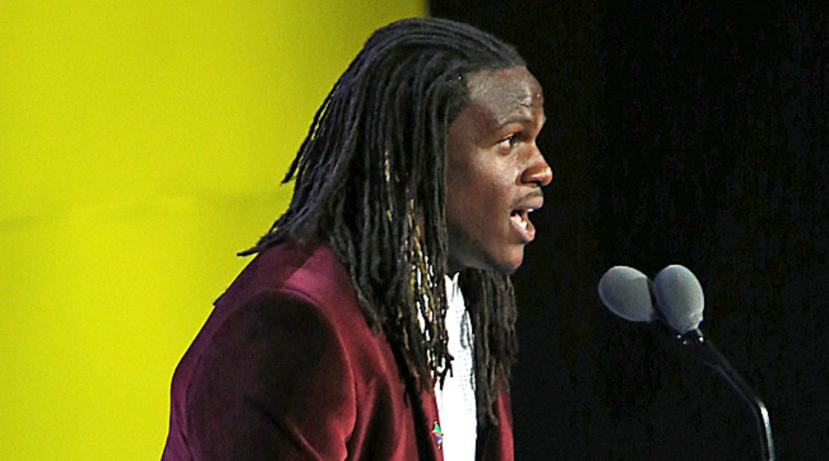 Jamaal Charles gave a moving speech at the Special Olympics World Games opening ceremonies. (David Livingston/Getty Images)