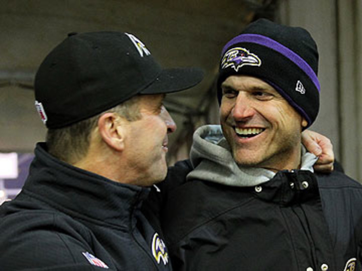 Free of NFL allegiances, Jim Harbaugh watched as a fan Saturday in Pittsburgh. (Jamie Squire/Getty Images)
