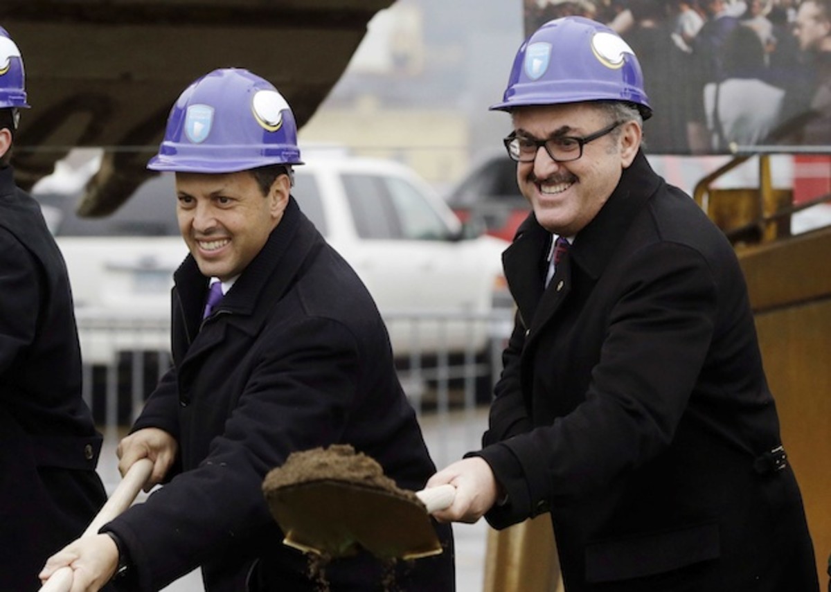 Mark (l) and Zygi Wilf (r) at the groundbreaking U.S. Bank Stadium in 2013. 