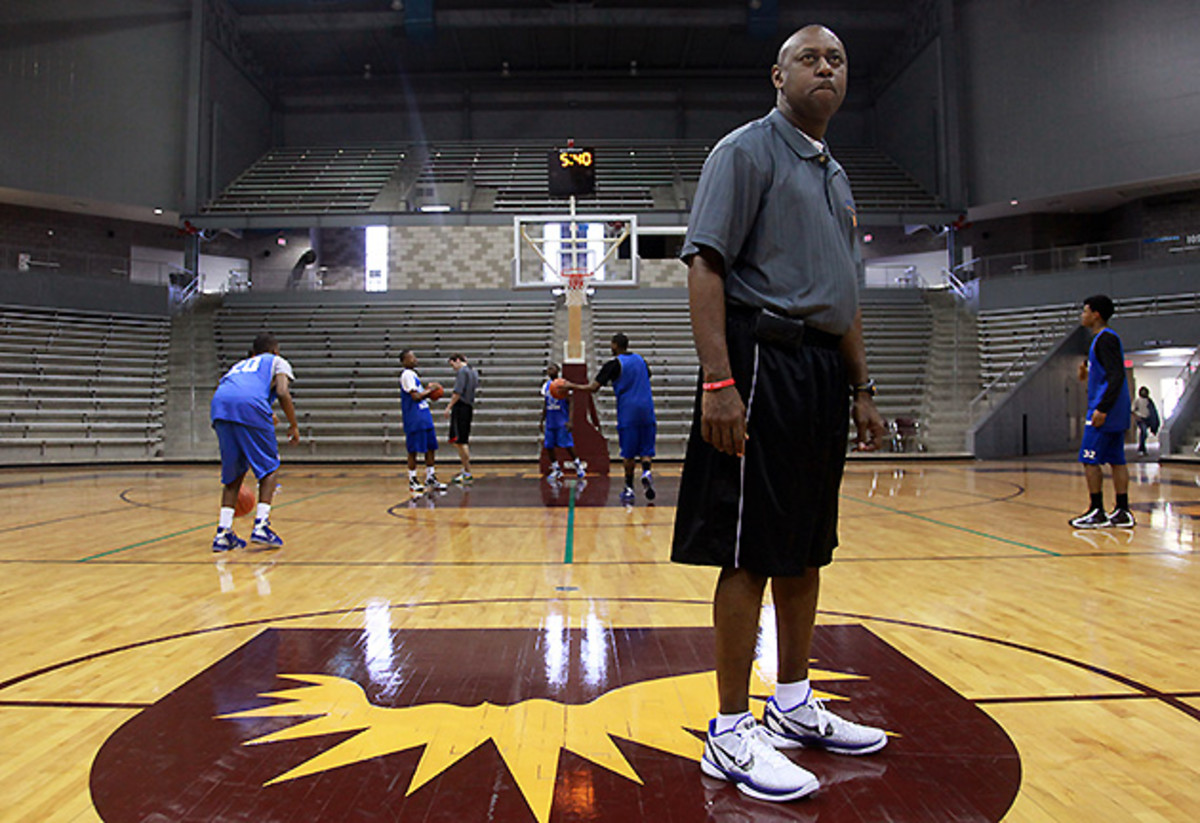 Tammy Simpson says Wilmer-Hutchins coach John Burley (above) recruited her son from a juvenile detention facility.