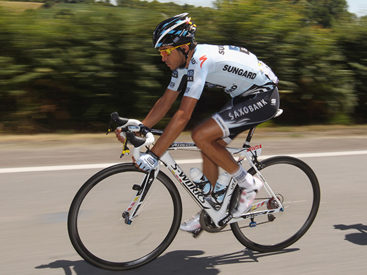 Alberto Contador of Spain and team Saxo Bank Sungard