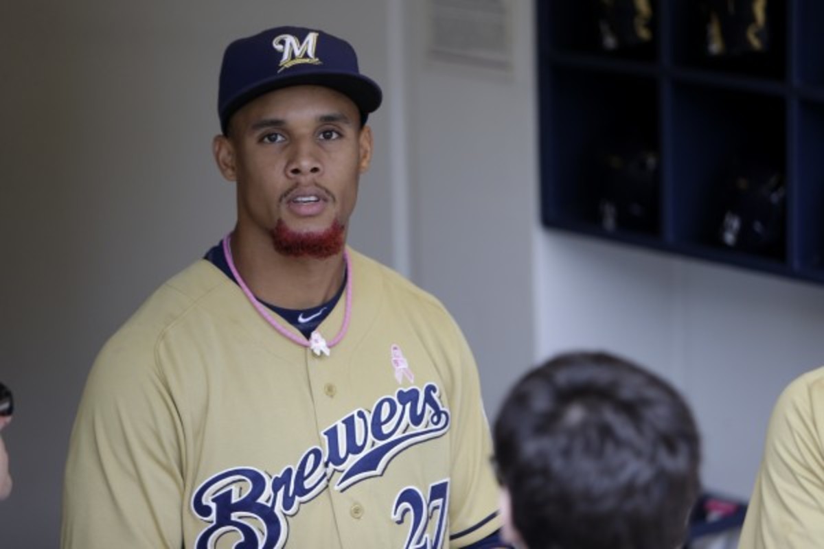 Carlos Gomez returns to the field on Monday, a month after the bench clearing brawl between the Brewers and Pirates. (Mike McGinnis/Getty Images)