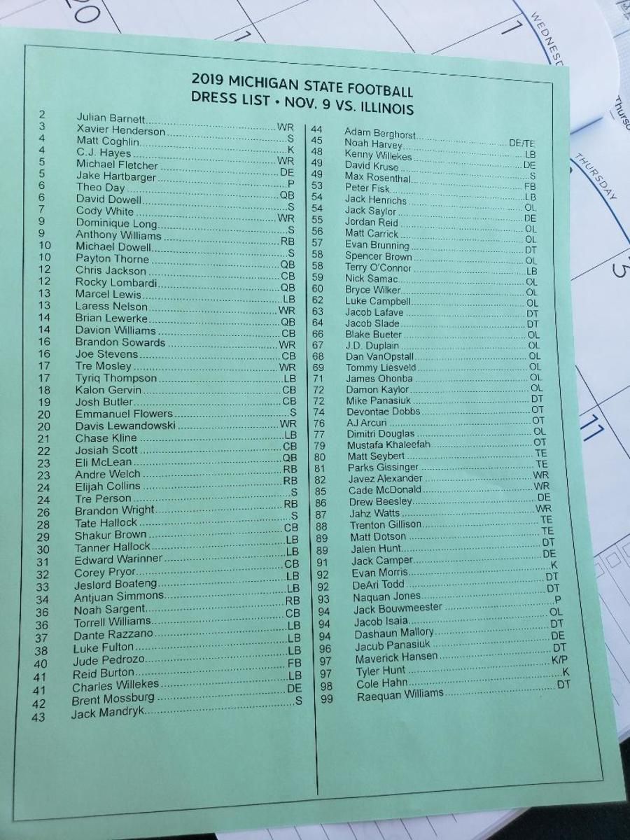 DRESS LIST VS ILL