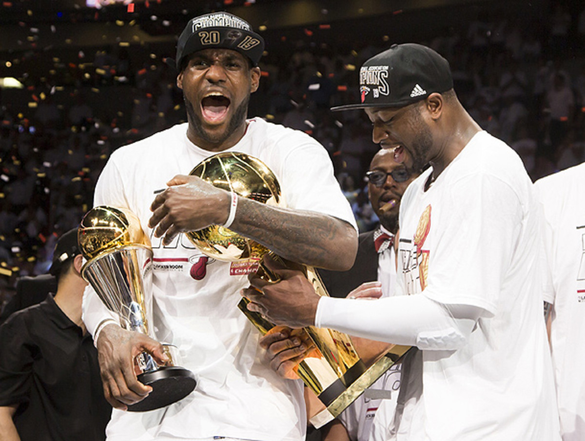LeBron James (left) feels that the Heat absolutely earned their 2013 championship. (Nathaniel S. Butler/Getty Images)