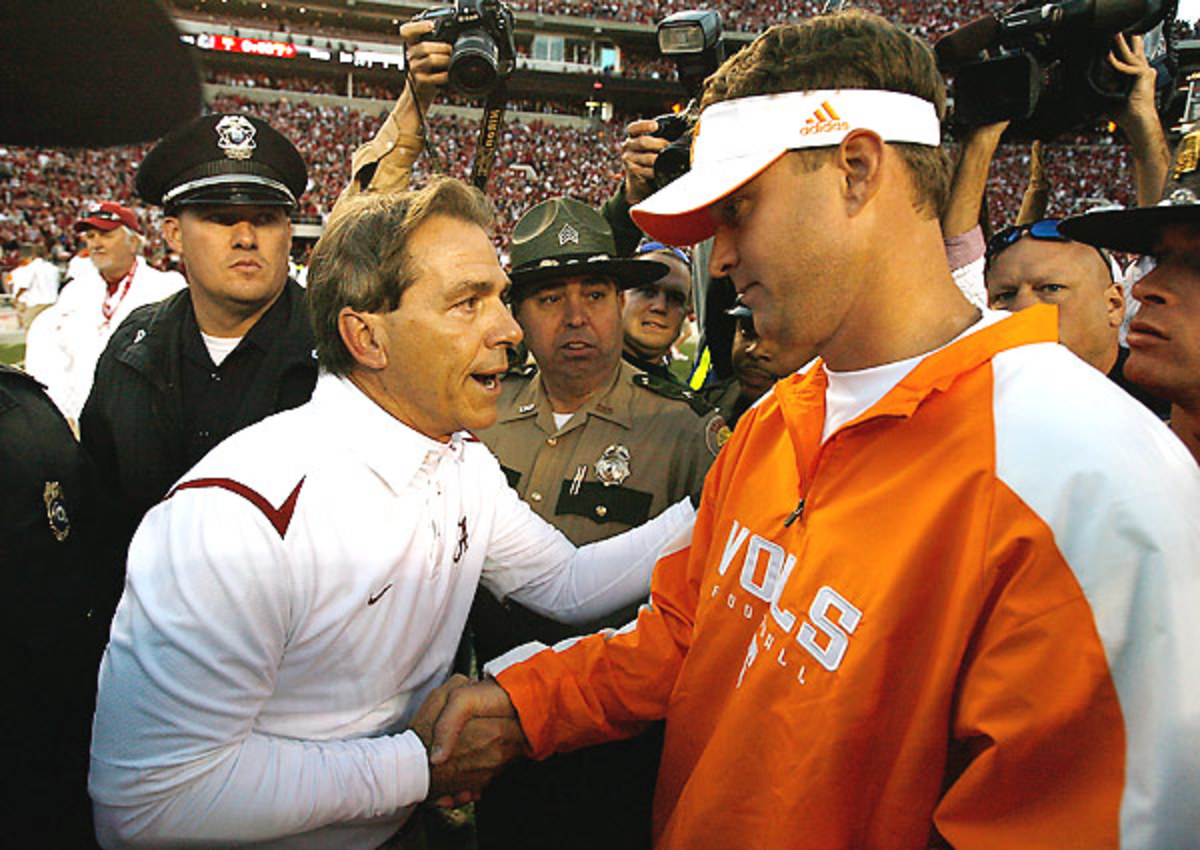 Lane Kiffin and Nick Saban will be reunited after they were SEC foes in 2009.