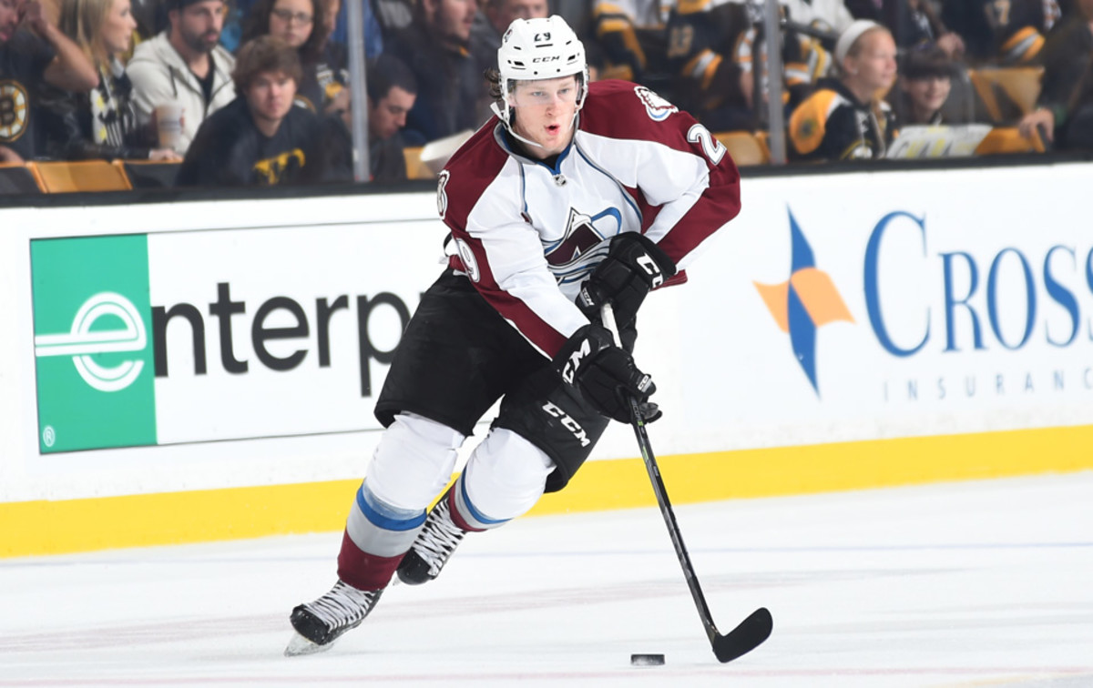 Colorado Avalanche's Nathan MacKinnon takes on Olympic speed skater