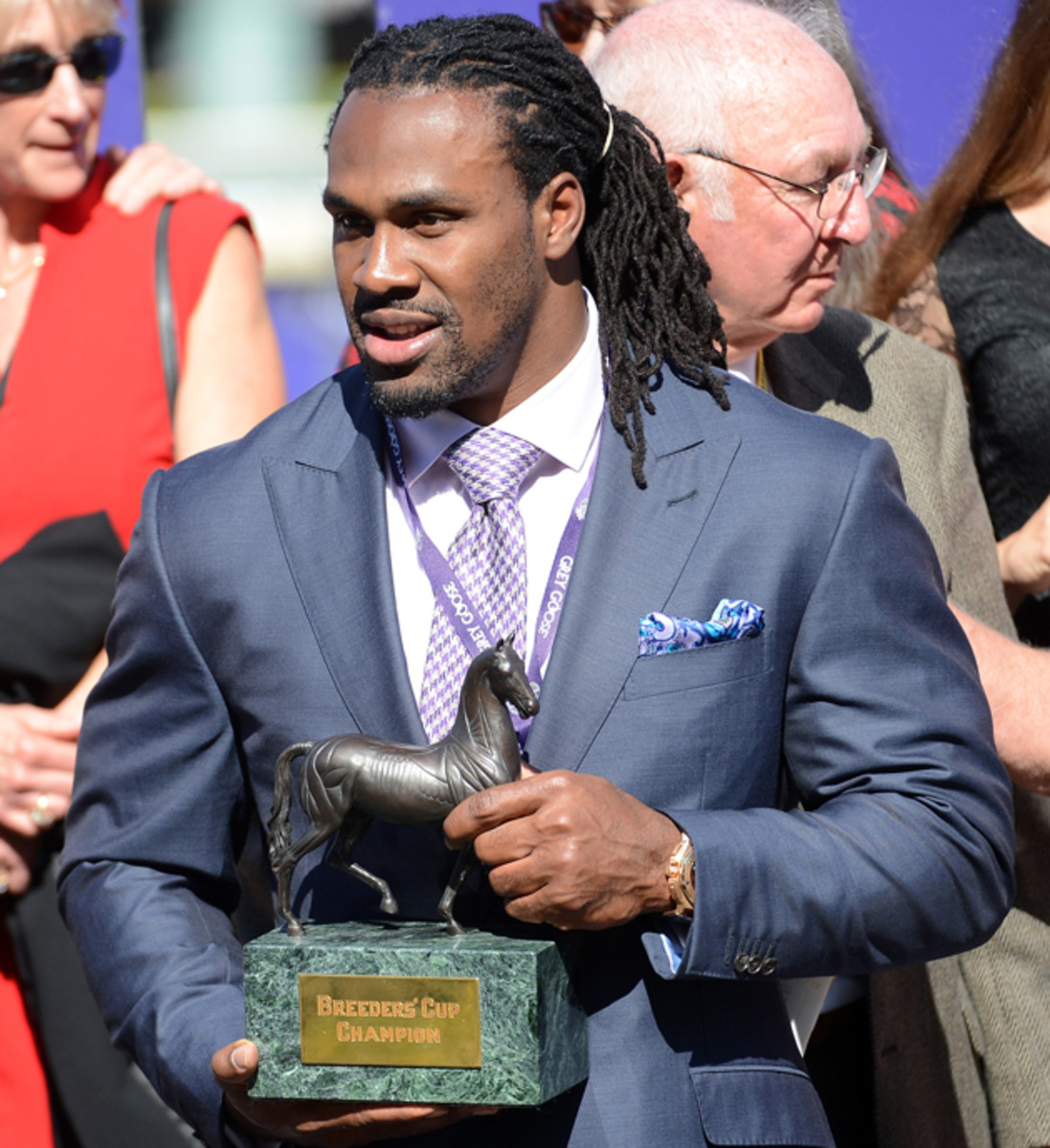 Falcons running back Steven Jackson savored his inside access at the 2012 Breeders’ Cup Classic