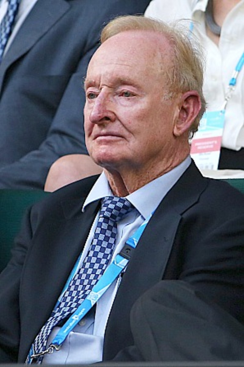 Rod Laver watches the men's semifinal. (Scott Barbour/Getty Images)
