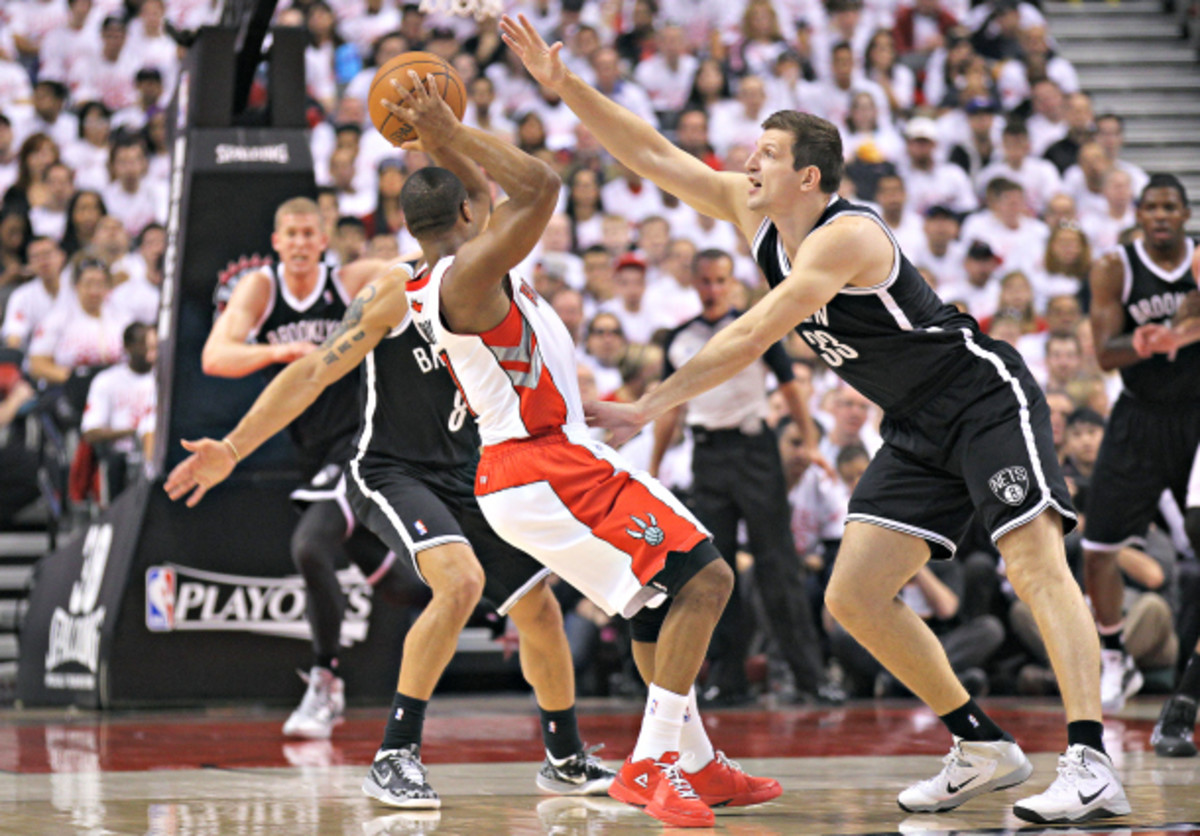 Brooklyn's defense had Toronto on its heels in Game 1. (Claus Andersen/Getty Images)