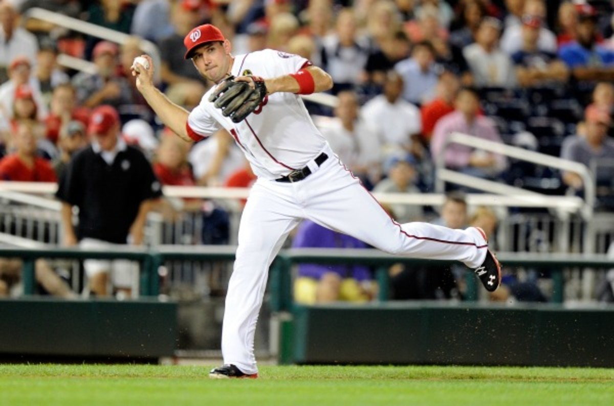 Ryan ZImmerman has experienced pain while making routine throws from third base. (G Fiume/Getty Images)