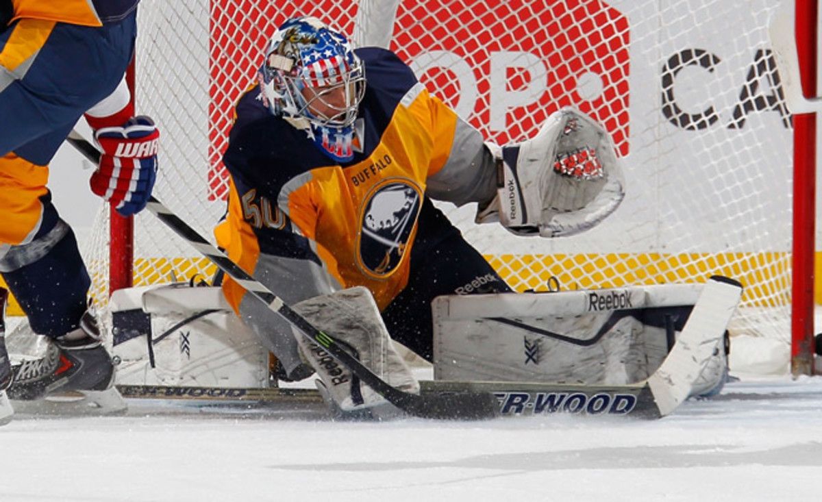 Nathan Lieuwen is expected to get his first NHL start in place of injured Sabers goalie Jhonas Enroth.