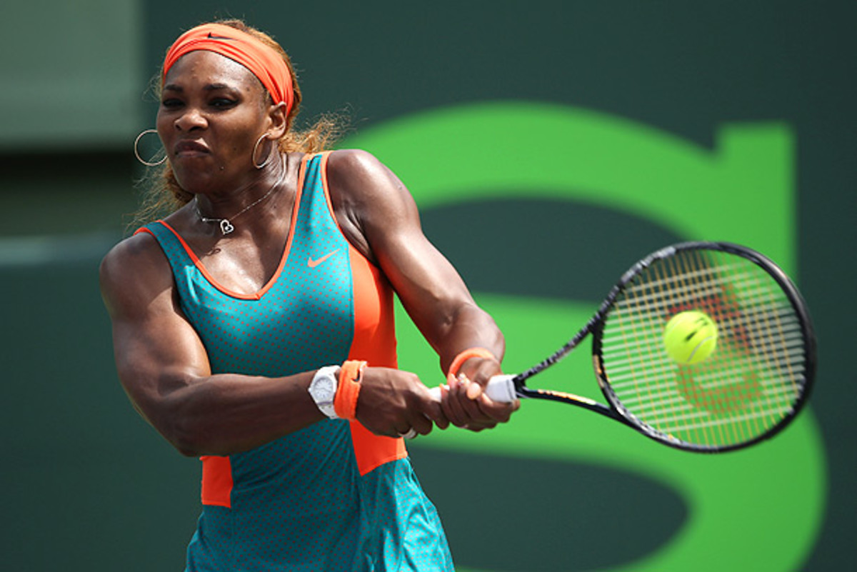 Serena Williams improved her career head-to-head record against Maria Sharapova to 16-2 with the win in the Sony Open semifinals. (Clive Brunskill/Getty Images)
