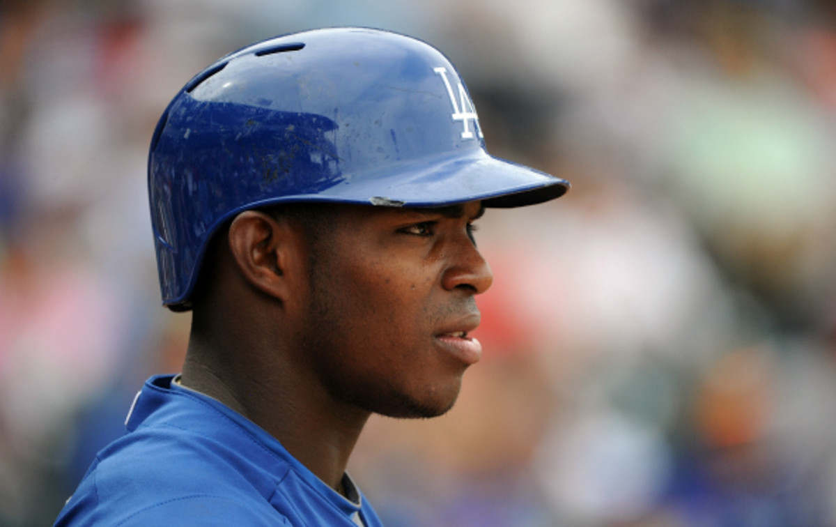 Yasiel Puig finished second in voting for the NL rookie of the year award in 2013.(Lisa Blumenfeld/getty Images)