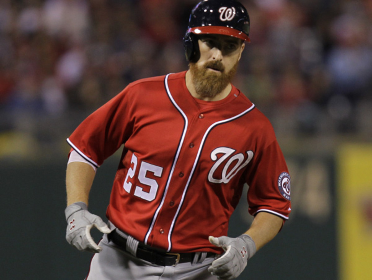 Adam LaRoche will miss the next two weeks with a strained quad muscle. (Laurence Kesterson/AP)