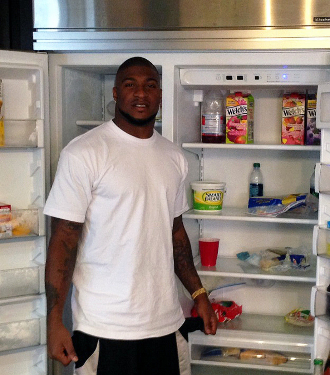 With a skimpy selection in his fridge, the Bucs' safety explains that he's simply strapped for cash after the NFL fined him nearly half a million dollars for on-the-field transgressions over the years.