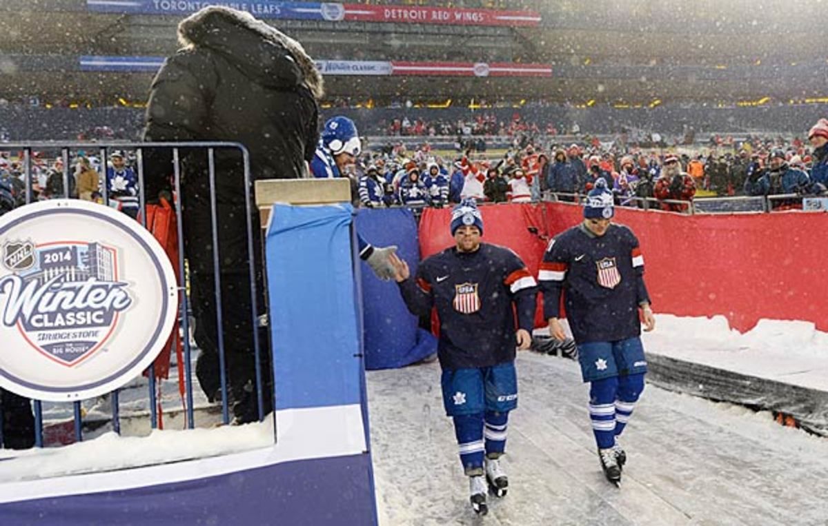 Phil Kessel and James van Riemsdyk of the Toronto Maple Leafs were named to the 2014 USA men's Olympic hockey team.