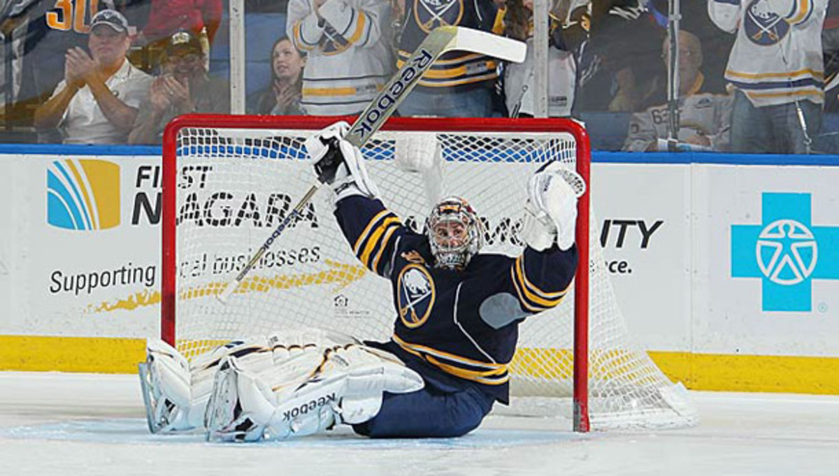 Goaltender Ryan Miller with the Buffalo Sabres