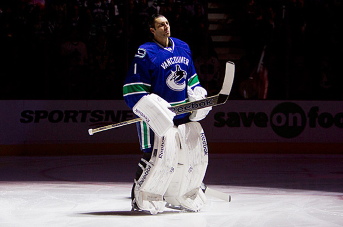 Goaltender Roberto Luongo with the Vancouver Canucks